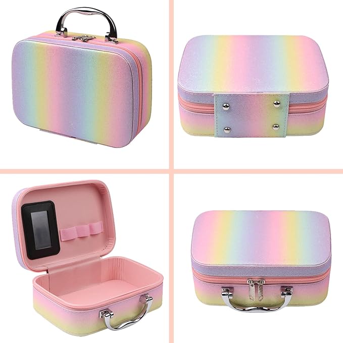 makeup sets for women,Professional Makeup Kit with Eyeshadow Palette,Brushes Set, Foundation, Lip Gloss, Travel Bag, Complete Beauty Set (Colorful bag)