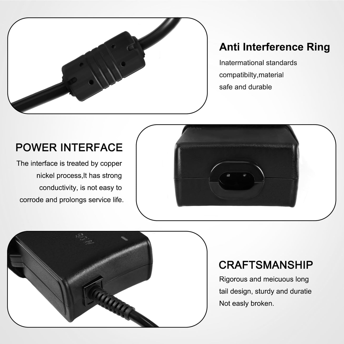 JUYOON 24V 3.75A 90W Charger Compatible with Resmed AirSense 10 AutoSet S10 AirCurve 10 S ST ST-A Supplies 370001 370006 DA-90-F24 AC Adapter Power Cord