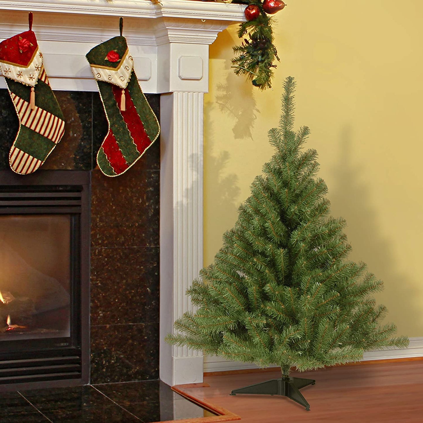 National Tree Company Artificial Mini Christmas Tree, Green, Kincaid Spruce, Includes Stand, 4 Feet