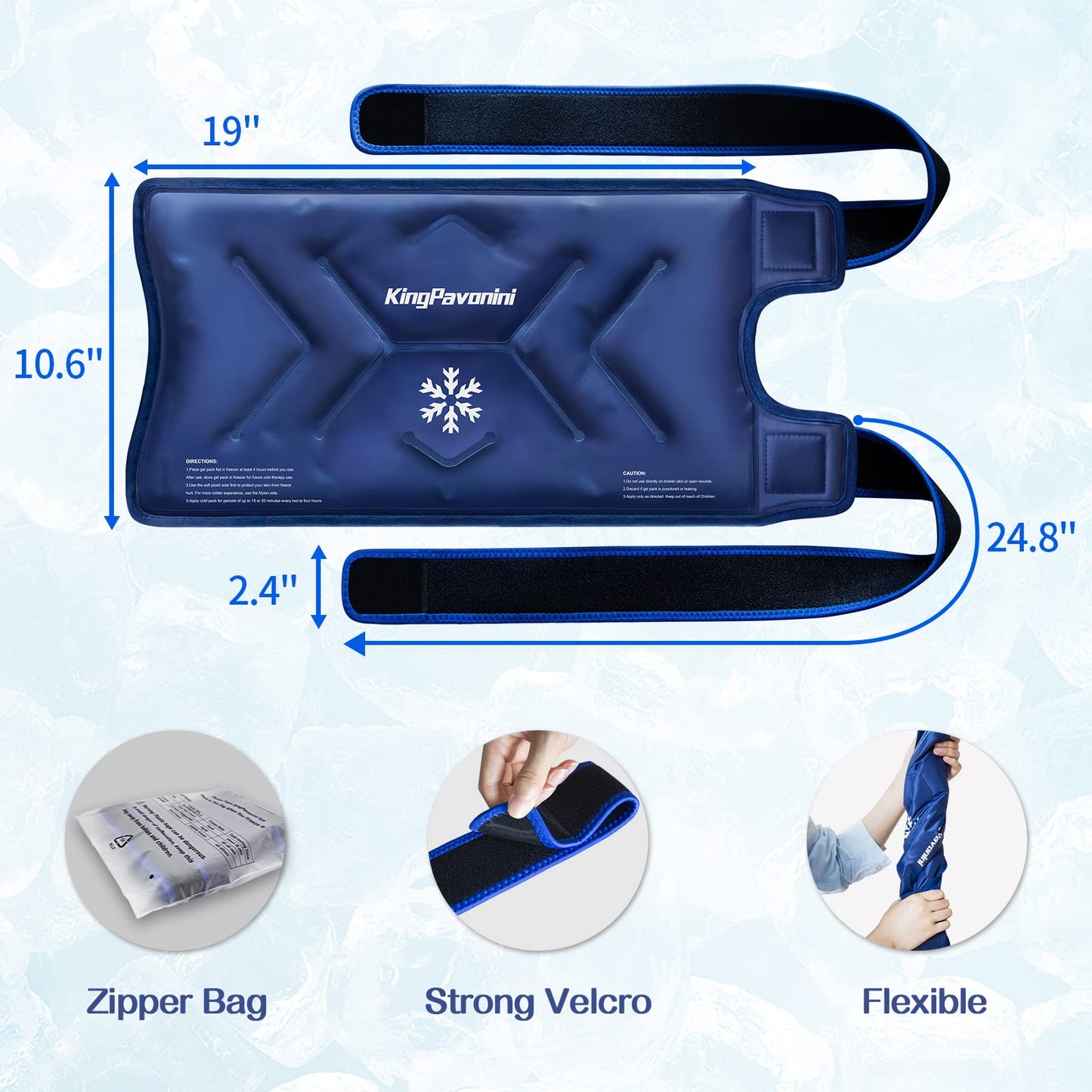 2 Pack XXL Knee Ice Pack Wrap Around Entire Knee After Surgery, Reusable Large Gel Ice Pack for Pain Relief, Swelling, Surgery, Sports Injuries