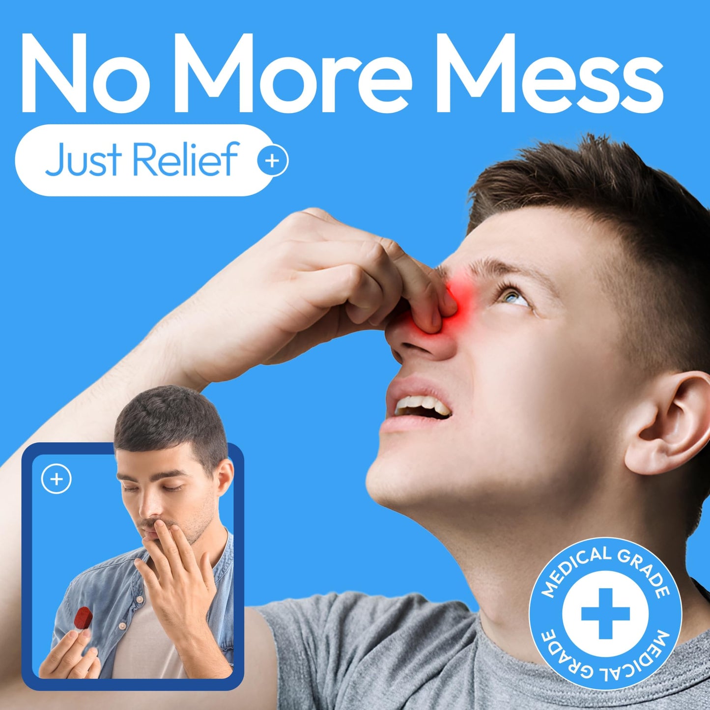 NozeCalm Nose Bleed Stopper - Nasal Plugs for Kids, Adults & Seniors, Instant-Acting Non-Stick Plugs - Disposable Zero-Chemical Bloody Nose Solution for Emergency Supplies & Travel - 12 Counts
