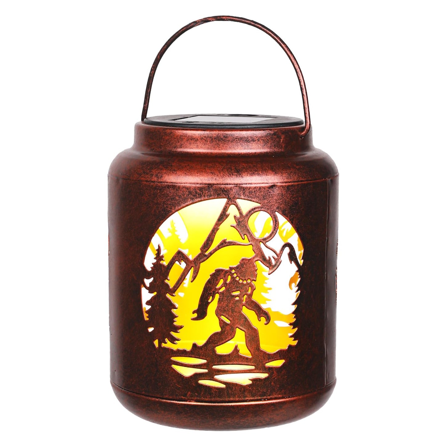 Bigfoot Sasquatch Solar Lanterns Outdoor,Waterproof Hanging Solar Lights, Big Foot Yard Decor,Gifts for Men Women Metal Decorative LED Lanterns for Yard, Patio, Lawn, Tabletop, Pathway, Landscape
