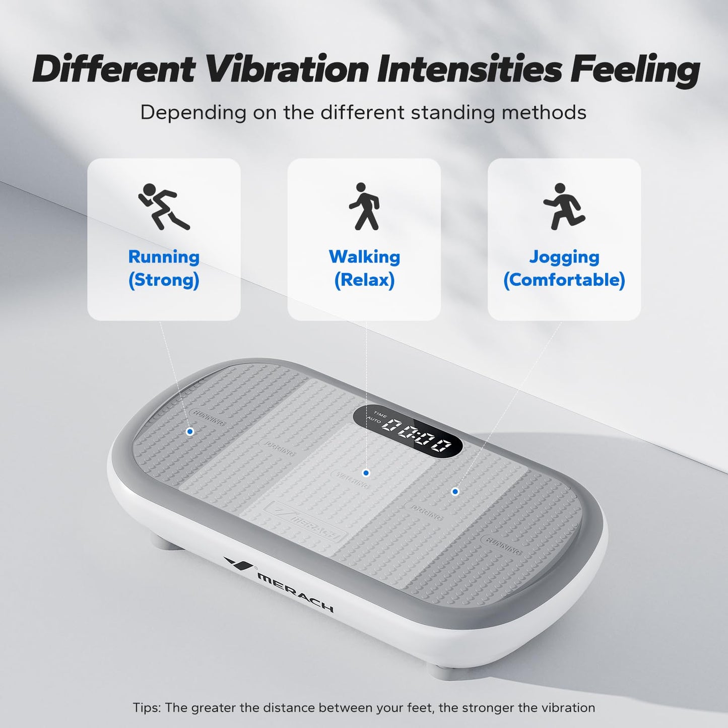 MERACH Vibration Plate Exercise Machine, Vibration Plate 440 Lbs Capacity, Bluetooth and Silicone Pedal, Stimulate Deep Fat, Vibration Plate for Lymphatic Drainage, Vibrating for Weight Loss (White)