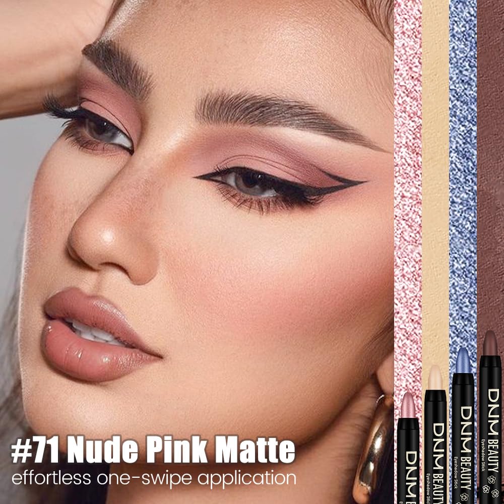 evpct Light Mauve Cream Eye Shadow Sticks Brightener Pencils for Women, Matte Mauve Silky Eyeshadow Applicator Stick Pen Waterpr