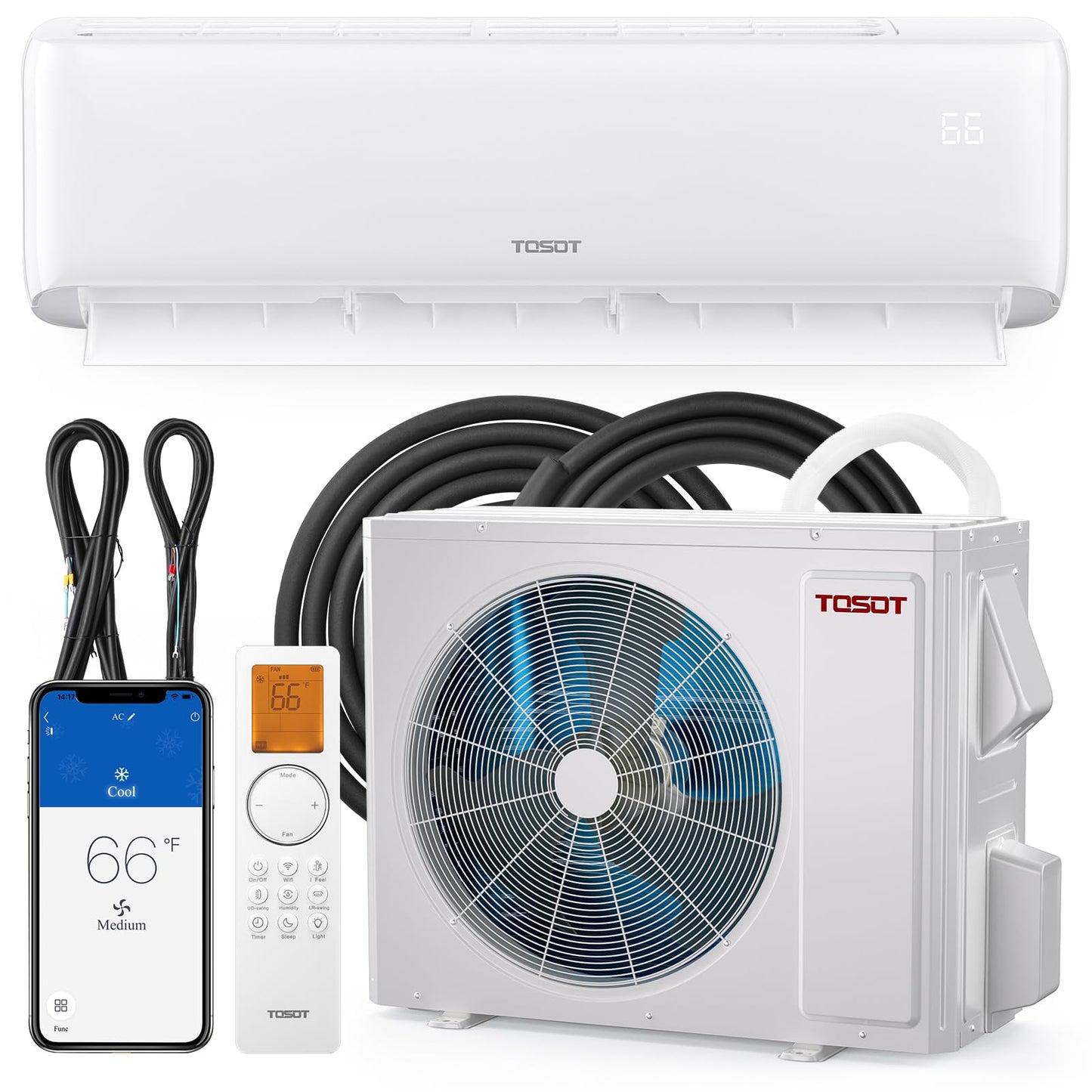 TOSOT 30,000 BTU Mini-Split Air Conditioner and Heating System, 22 SEER2 Wifi-Enabled Ductless Inverter AC Unit with 16ft Copper