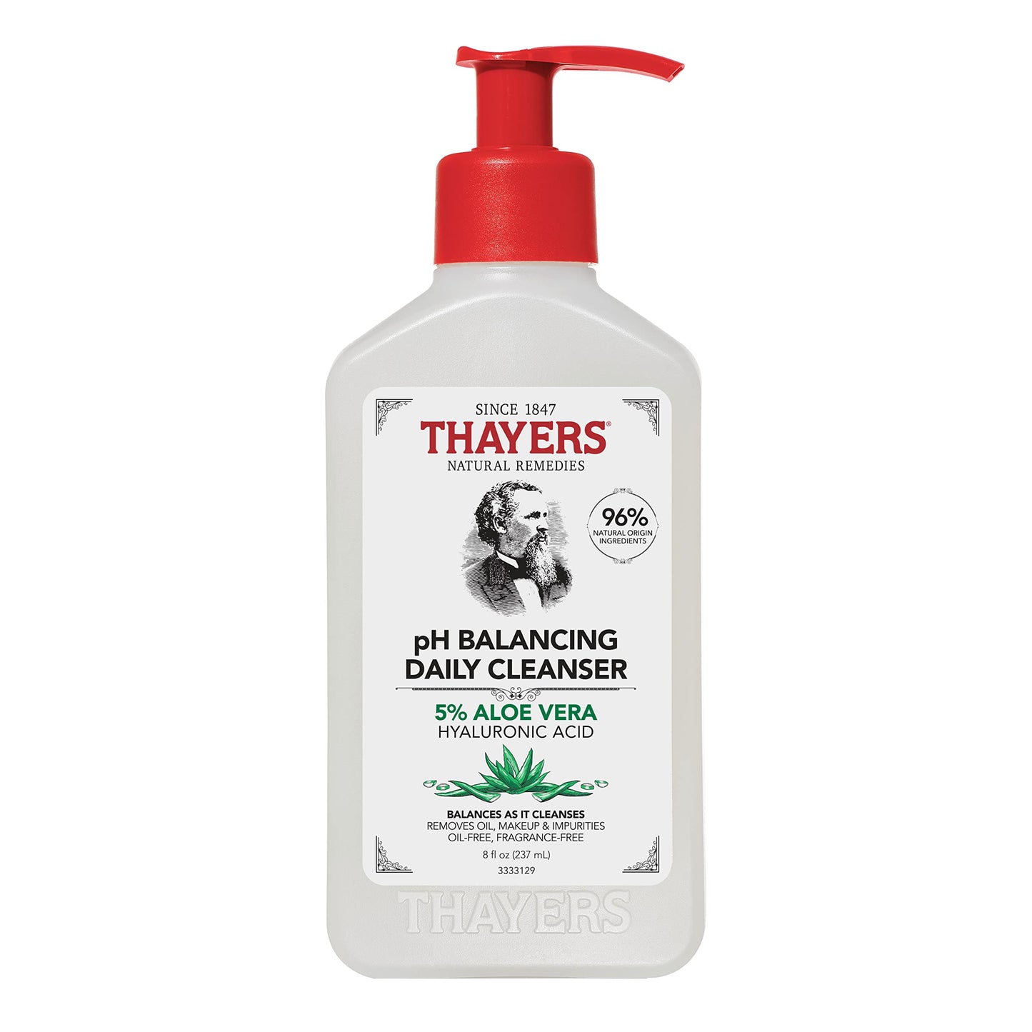 THAYERS pH Balancing Daily Cleanser, Face Wash with Aloe Vera, Gentle and Hydrating Skin Care for Dry, Oily, or Acne Prone Skin,