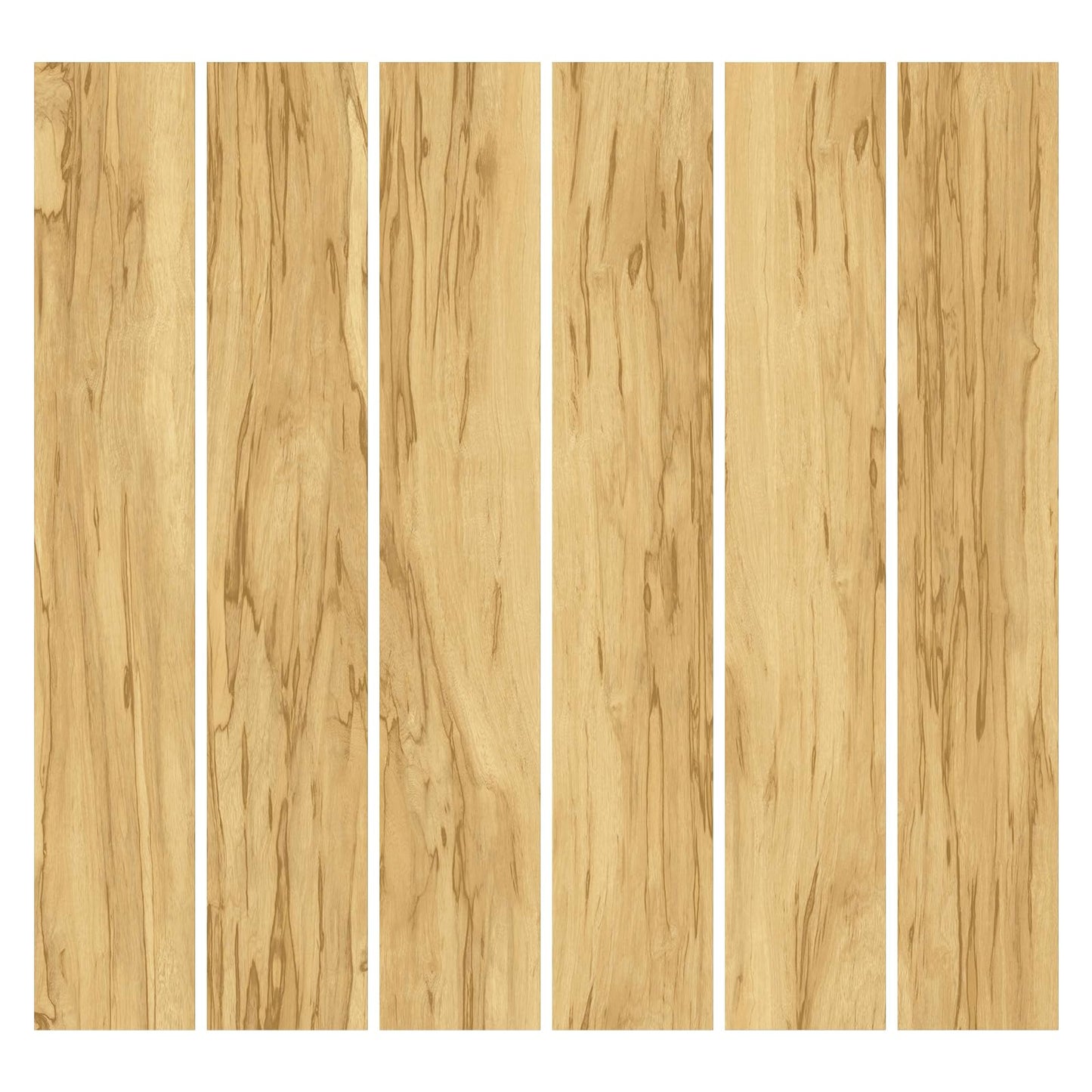 MULGREAT Peel and Stick Floor Tile, 54 Sq.Ft 36 Pieces 36"x6" Long Vinyl Flooring, 1.5mm Thick Waterproof Heavy Duty Wood Floorings for Bedroom Laundry Kitchen, Hickory