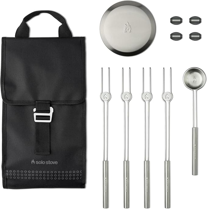 Solo Stove Mesa Accessory Pack | Incl. 4 Stainless Steel Mini Sticks + Stick Rests, Pellet Scoop, Mesa Lid, Carry Case, Ac...