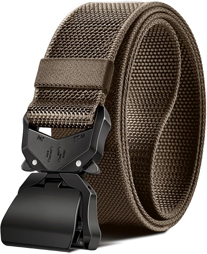 Men's Tactical Belt,Military Rigger Elastic Nylon Belt fo Gift Men Work Heavy Duty 1.5",QUICK RELEASE