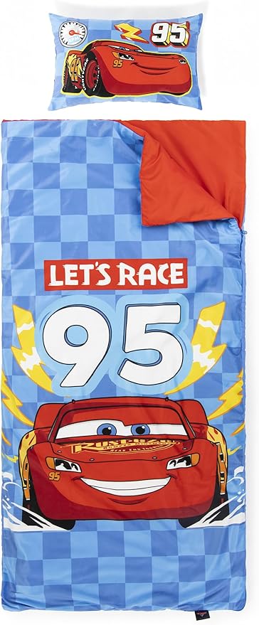 Jay Franco Kids Slumber Bag and Pillow - 54 x 27 Inch Comfy Indoor Sleeping Bag for School and Sleepovers, 2 Piece Set, Bl...