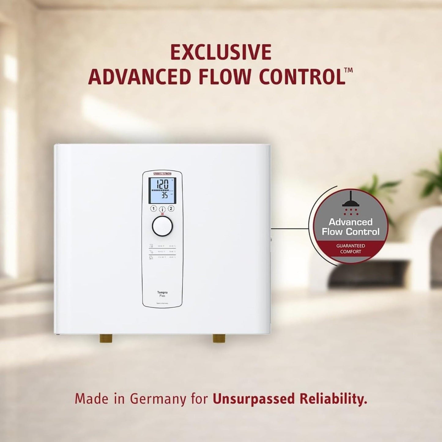 Stiebel Eltron Tankless Water Heater – Tempra 29 Plus – Electric, 28.8kW, On Demand Hot Water, Eco, White, Made in Germany