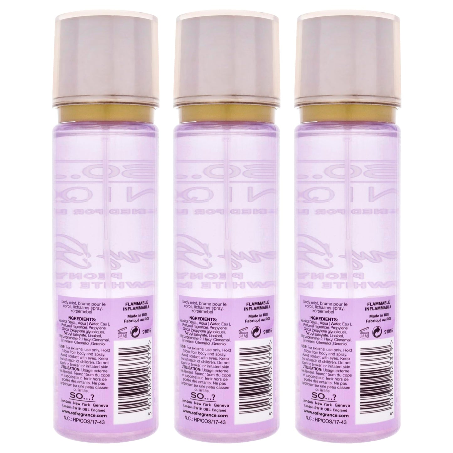 So...? Unique Body Mist - Peony Blush for Women - 5.1 oz Body Mist - Pack of 3