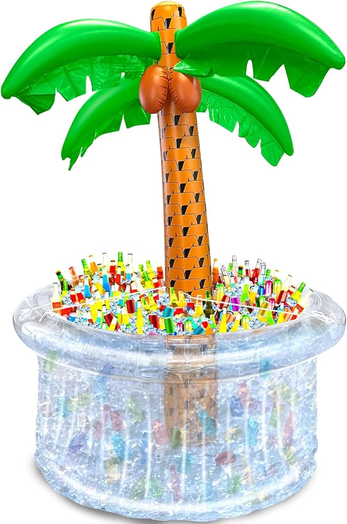 TURNMEON 72" Inflatable Palm Tree Cooler 200+ Drinks Super Large Capacity Pool Party Decoration Foldable Ice Bucket for Be...