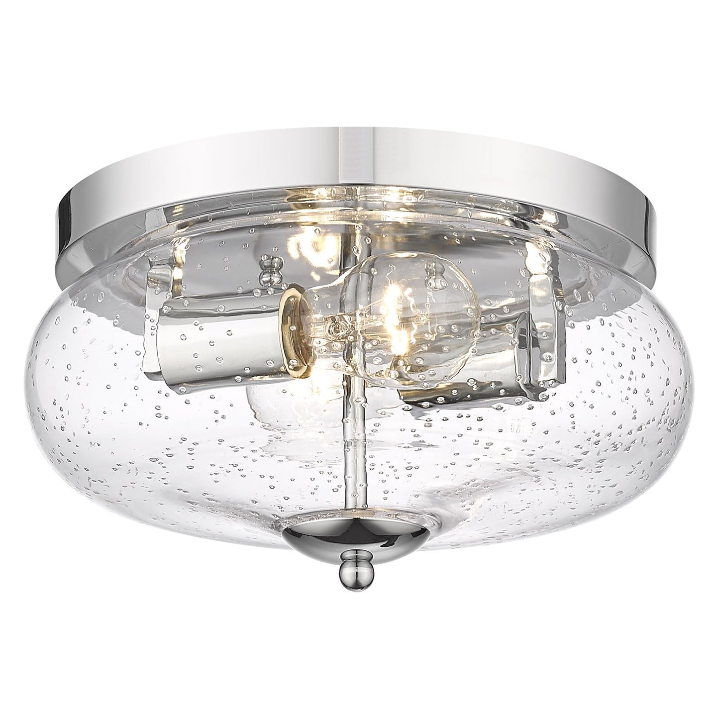 Darkaway Ceiling Light Fixtures Flush Mount Indoor Outdoor Ceiling Light with Seeded Glass Shade for Hallway Kitchen Bedroom Porch Living Room Dining Room Chrome Finish