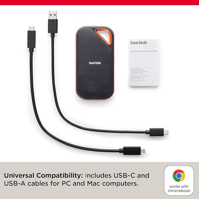 SanDisk 4TB Extreme PRO Portable SSD - Up to 2000MB/s - USB-C, USB 3.2 Gen 2x2, IP65 Water and Dust Resistance, Updated Firmware - External Solid State Drive - SDSSDE81-4T00-G25