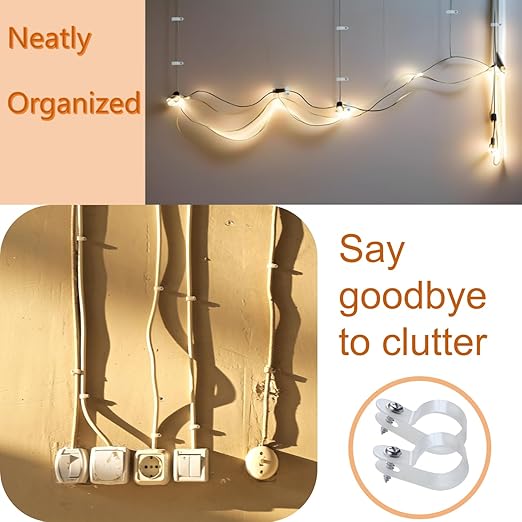 500 Pack 1/4 in Rope Light Clips p-Style Mounting Clips Plastic Cable Clamps for Wire Management (White-500p, 1/4)