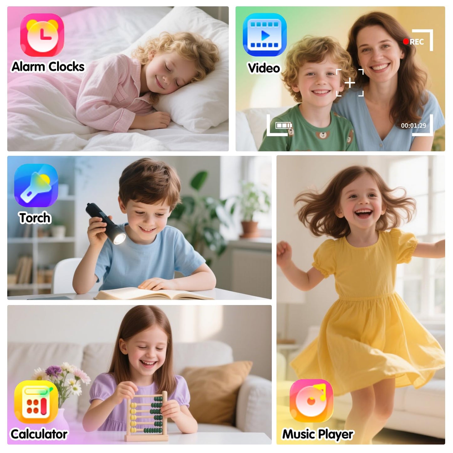 Cosjoype Kids Game Smart Watch Gift for Girls Age 6-12, 24 Puzzle Games HD Touch Screen Kids Watches with Video Camera Music Player Pedometer Flashlight 12/24hr Toys for 7 8 9 10 11 12 Year Old Girls