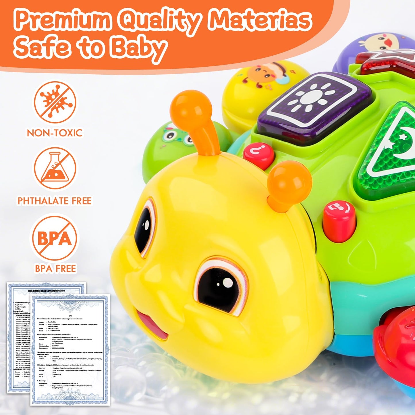 AUUGUU Musical Baby Toys, Infant Light up Music Toys Tummy Time Development, Crawling Toy for 6 7 8 9 10 11 12+ Month Old, Christmas Birthday Gifts for Babies