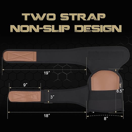 Hmyl Easy Super Soft Knee Pads for Work, Two Strap Non-Slip Design, Replaceable Inner Cushion Leather Knee Pads for Construction, Gardening, Cleaning, Flooring and Garage, Shorts Available