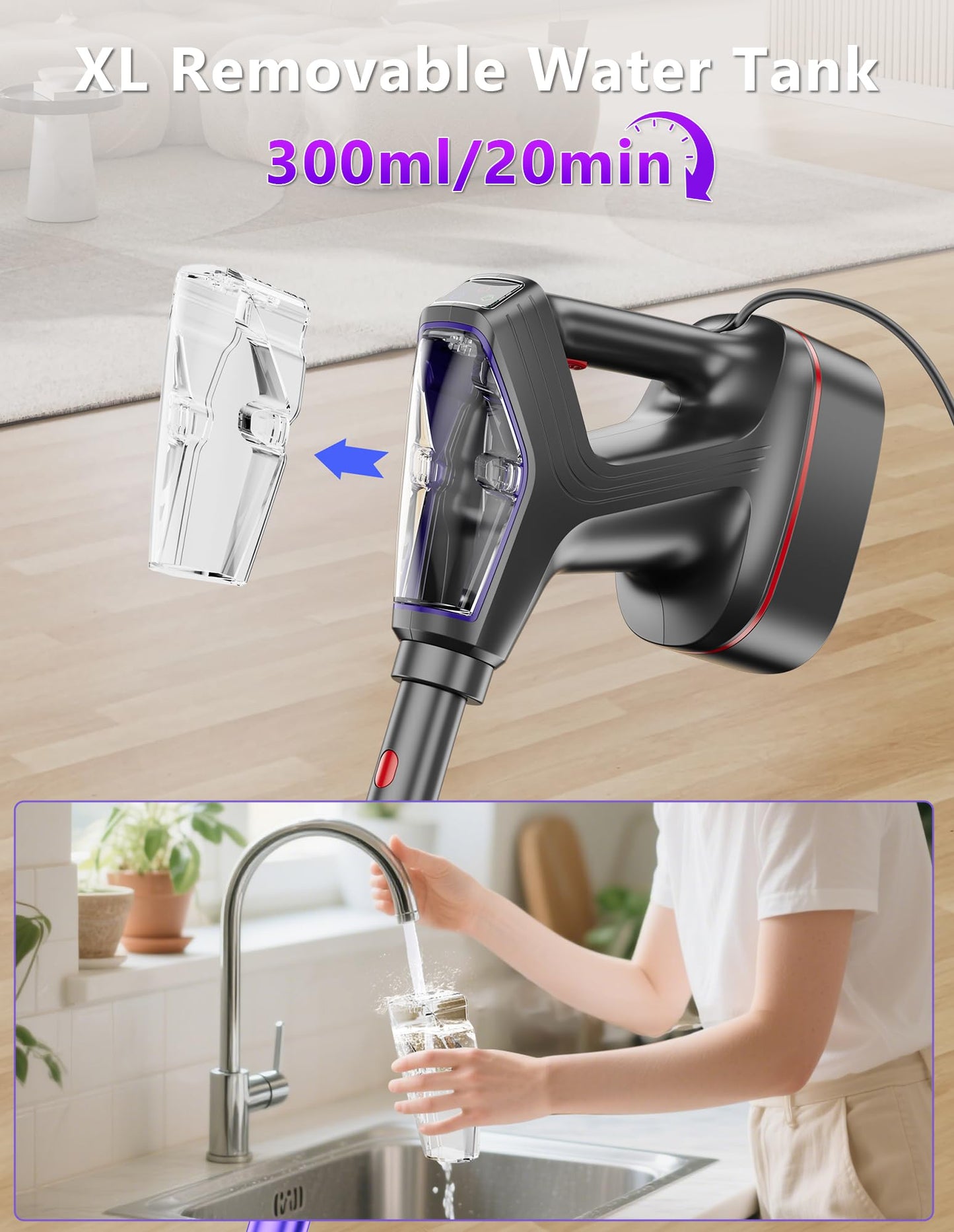 Steam Mop For Floor Cleaning, Heavy Duty 29-In-1 Steam Cleaner For Home With Detachable Handheld Steamer, For Hardwood, Tile, Wa