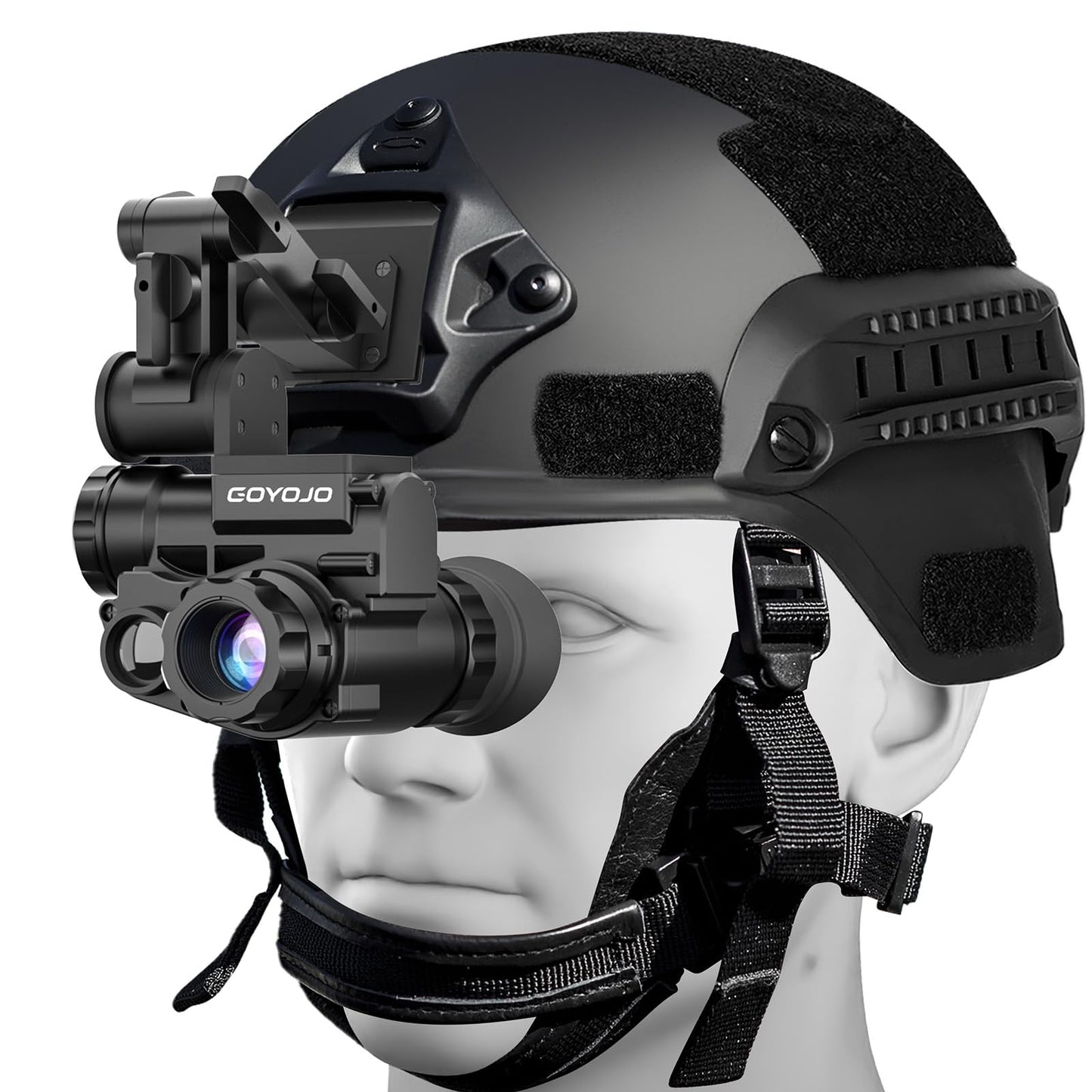 Goyojo Helmet-Mounted Night Vision Monocular - 1080P Hd, 6X Digital Zoom & 1X Optical, Ip66 Waterproof Nvg Built-In Digital Comp