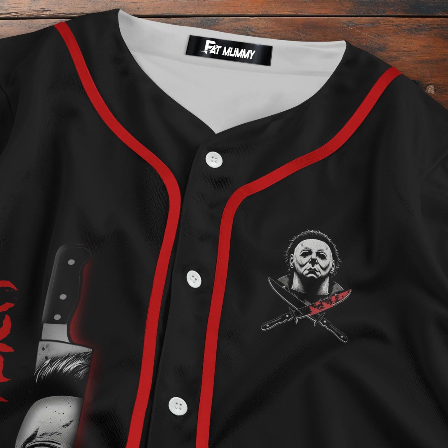 fat mummy Horror Baseball Jersey for Men Women, Halloween Movie Baseball Shirts, Gifts for Horror Lover