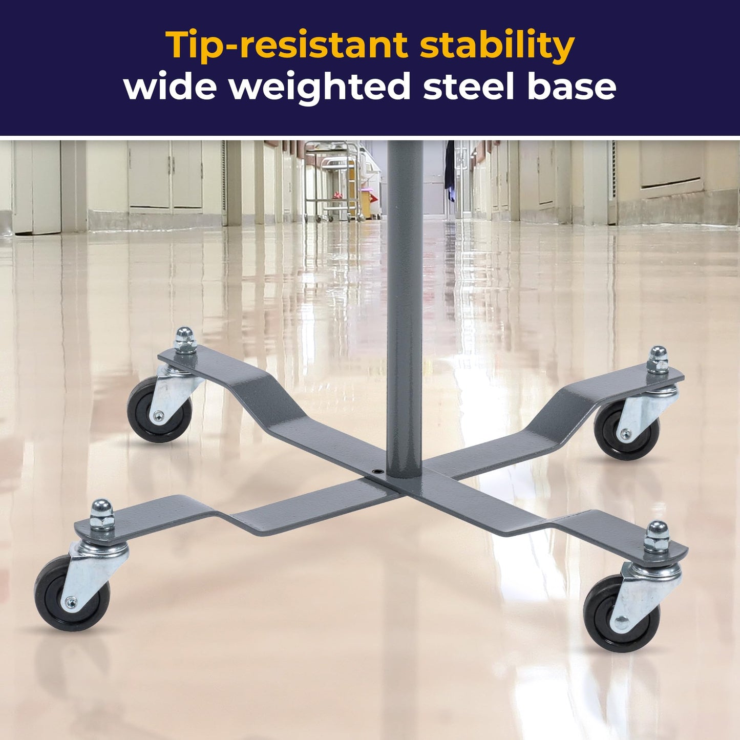 Drive Medical Economy Removable Top I. V. Pole, Silver Vein