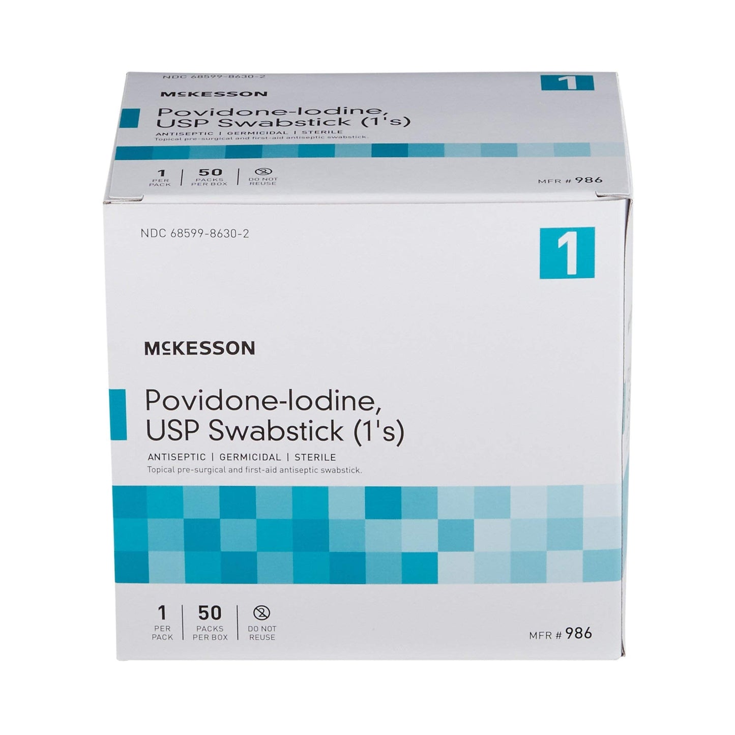 McKesson Povidone Iodine 10% Swabs Stick [50 Sticks] Sterile Swabsticks, Topical Pre-Surgical and First Aid