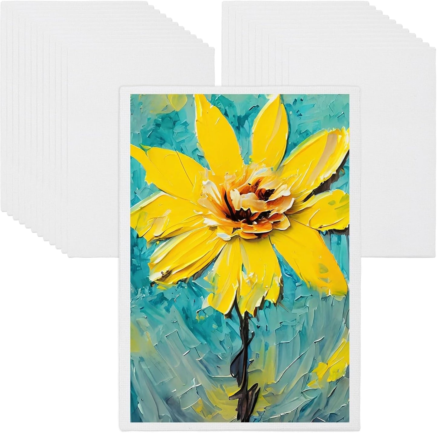 MECCANIXITY Canvas Boards for Painting, 4x6 Cotton Blank Primed Art Canvas Panels Acid-Free for Painting Supplies Oil Acrylic Tempera Watercolor Pouring Paint Artists(White, Pack of 24)