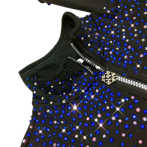 LIUHUO Figure Skating Training Pants Jackets Girls Fleece Shiny Colored Diamond Girl Comfortable Warm Coat