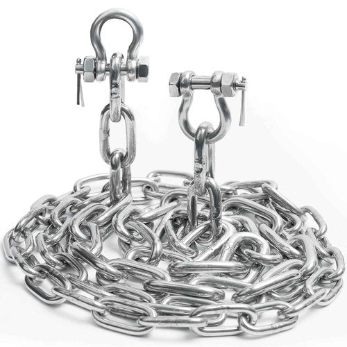 hannger 5/16" x 10' Anchor Chain Kit, 316 Stainless Steel Marine Grade Boat Anchor Chain, Heavy-Duty Anchor Lead Chain w/ 2 Pcs Anti-Off Double Shackle Link Ends for Boat, Pontoon, Deck, Fishing