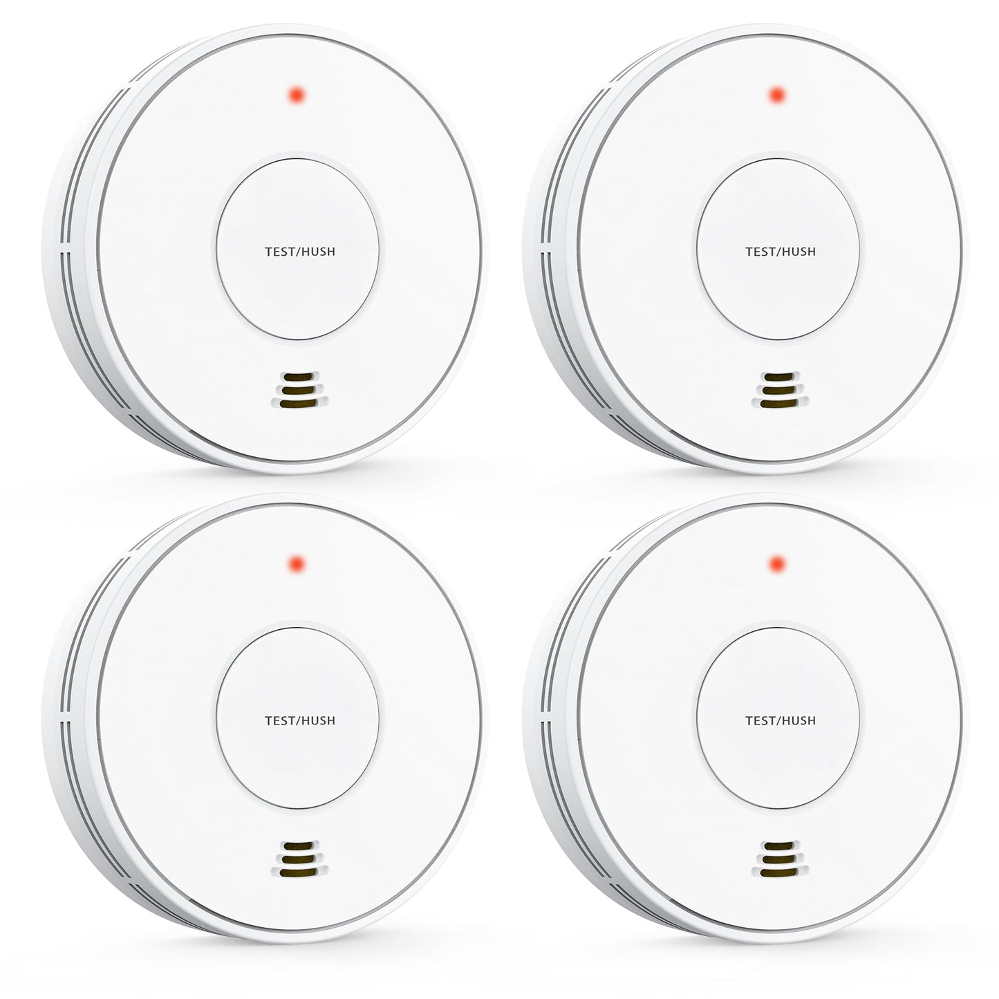 KARUOTOP 10-Year Battery Smoke and Carbon Monoxide Detectors, Fire Alarm CO Detector with Large Test/Silence Button, Easy Adhesive or Screw Mount, 4-Pack