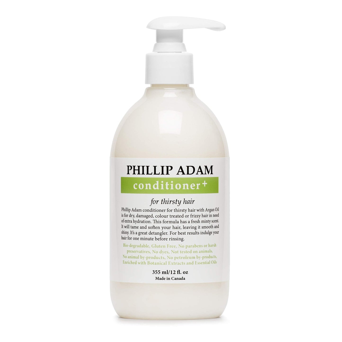 Phillip Adam Thirsty Hair Conditioner + for Dry or Damaged Hair - Infused With Argan Oil, Moringa Seed Oil and Macadamia Oil - P
