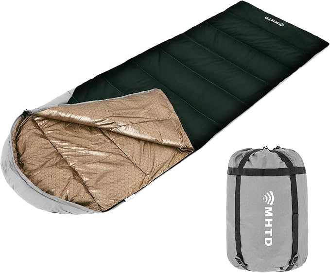 MHTD Winter Cold Weather Sleeping Bag for Adults 0 Degree,Cotton Canvas with YKK Zipper Compact Backpacking Mummy Camping ...
