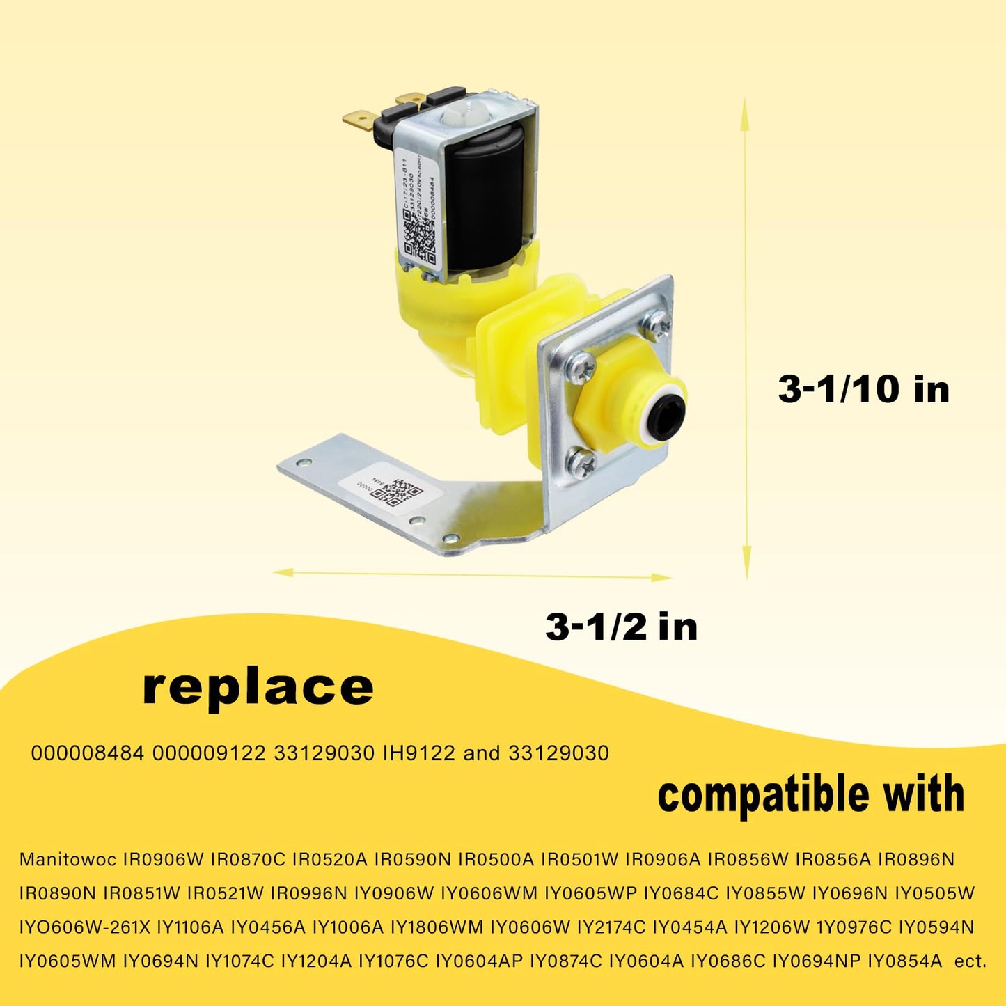 000008484 000009122 33129030 IH9122 Ice Machine Water Inlet Valve Assembly (OEM) 220V/240V 50Hz/60Hz 6W for Manitowoc Ice Machine Parts 2-Year Warranty