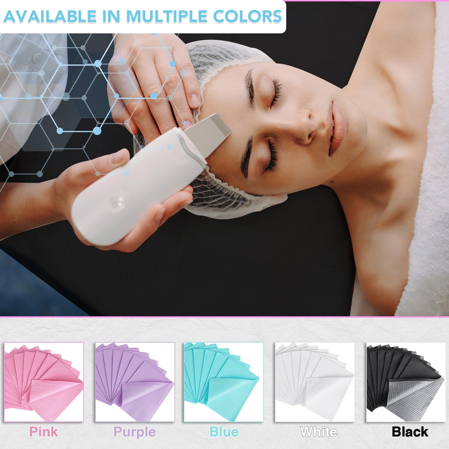 80 Pack Disposable Dental Bibs 13"x18", 3-Ply Waterproof Tattoo Bibs Sheet for Nail Salon, Dental Clinic, Feeding, Tattoo Shop (Black)