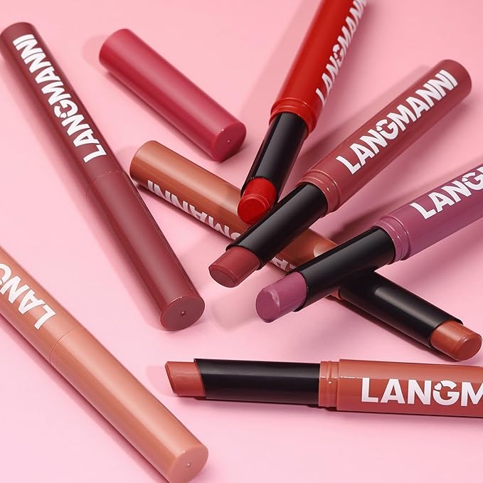 Matte Lipstick for Women Lipstick Matte Set with Retractable and Long-Lasting Pigmented Lip Sticks for Smoothly Lip Makeup (6 Pcs Light Color Series)