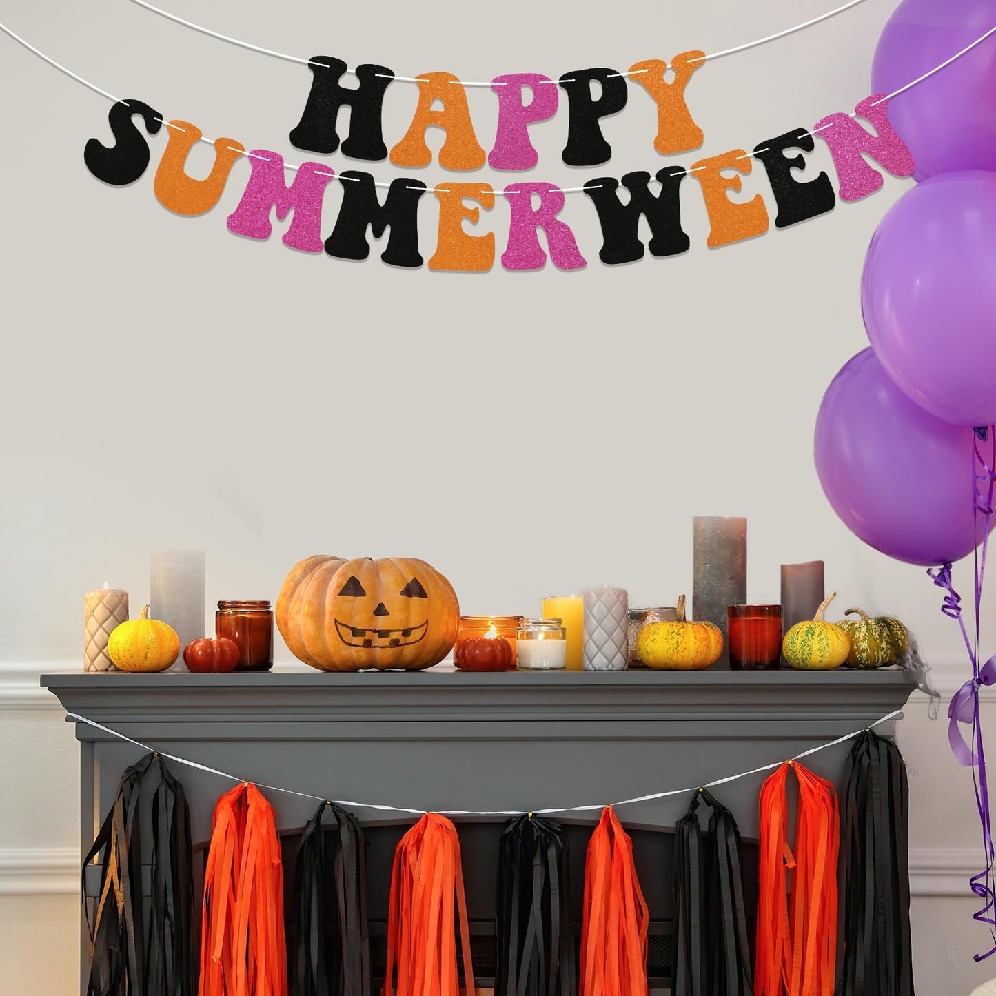 Happy Summerween Banner Summerween Birthday Party Decorations Summer Halloween Ghost Birthday Bachelorette Party Decorations
