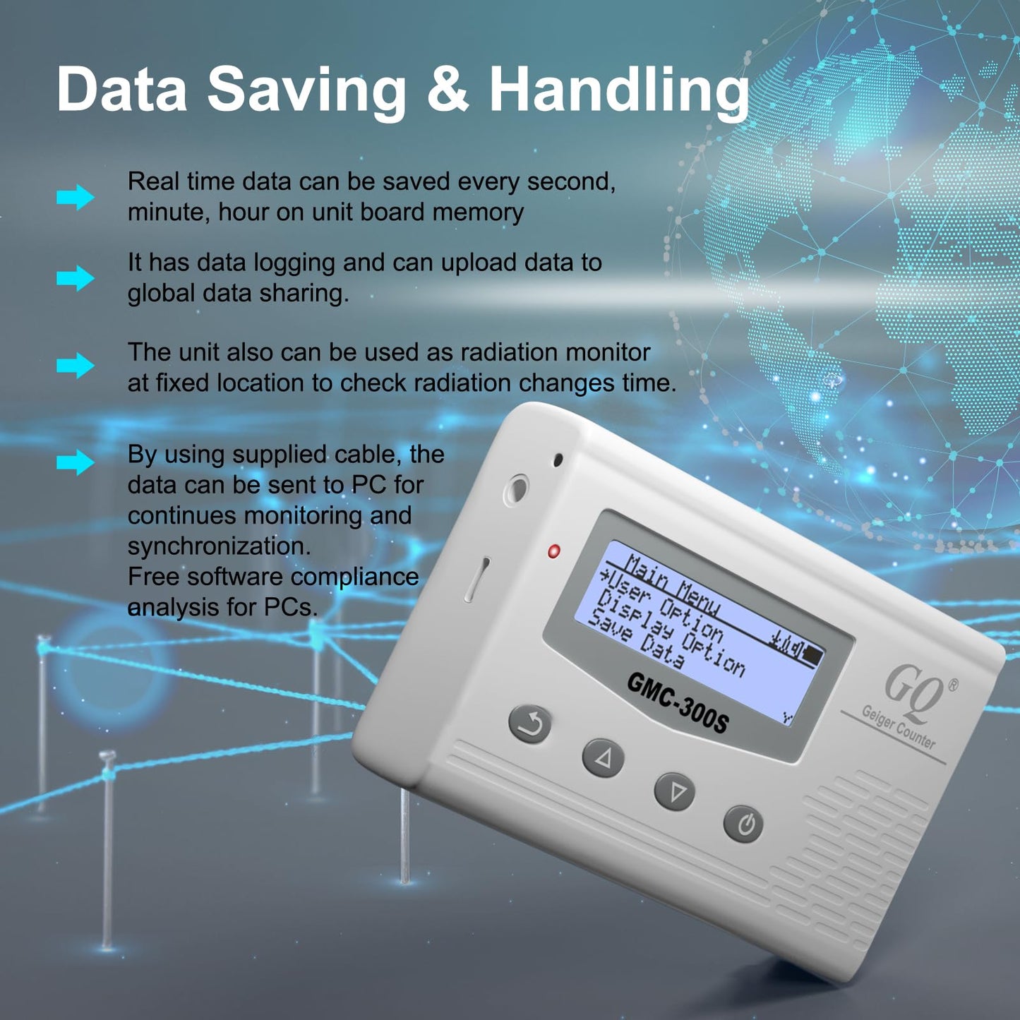 GQ GMC-300S Digital Nuclear Radiation Detector Monitor Meter Geiger Counter Radiation Dosimeter