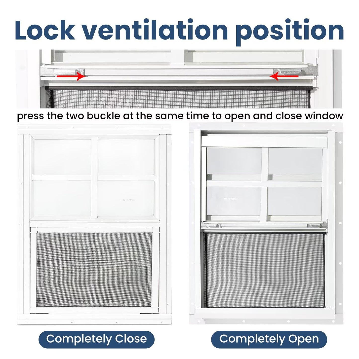 COLORPAPA 2 Pack Shed Windows,24" x 36" Small Sliding Windows,Flush Mount Windows with Tempered Glass and Fiberglass Screen for Shed, Chicken Coop, Playhouse, Household, Garage, Barns (White)