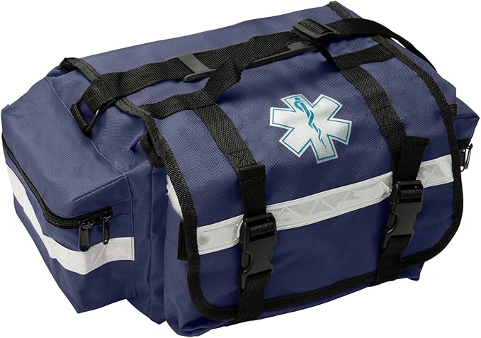 NOVAMEDIC Professional Empty Blue First Responder Bag, 17" x 9" x 7", EMT Trauma First Aid Carrier for Paramedics and Emer...
