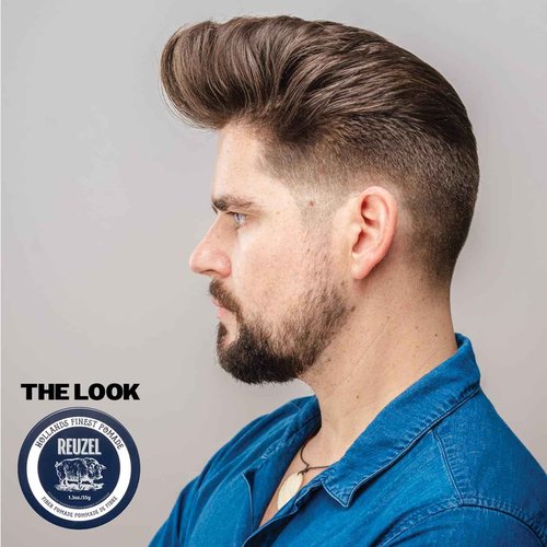 REUZEL Fiber Pomade, Firm and Pliable All Day Hold, Water Soluble Styling, Low Shine and Flake Free, Easy To Wash Out, For All Hair Types