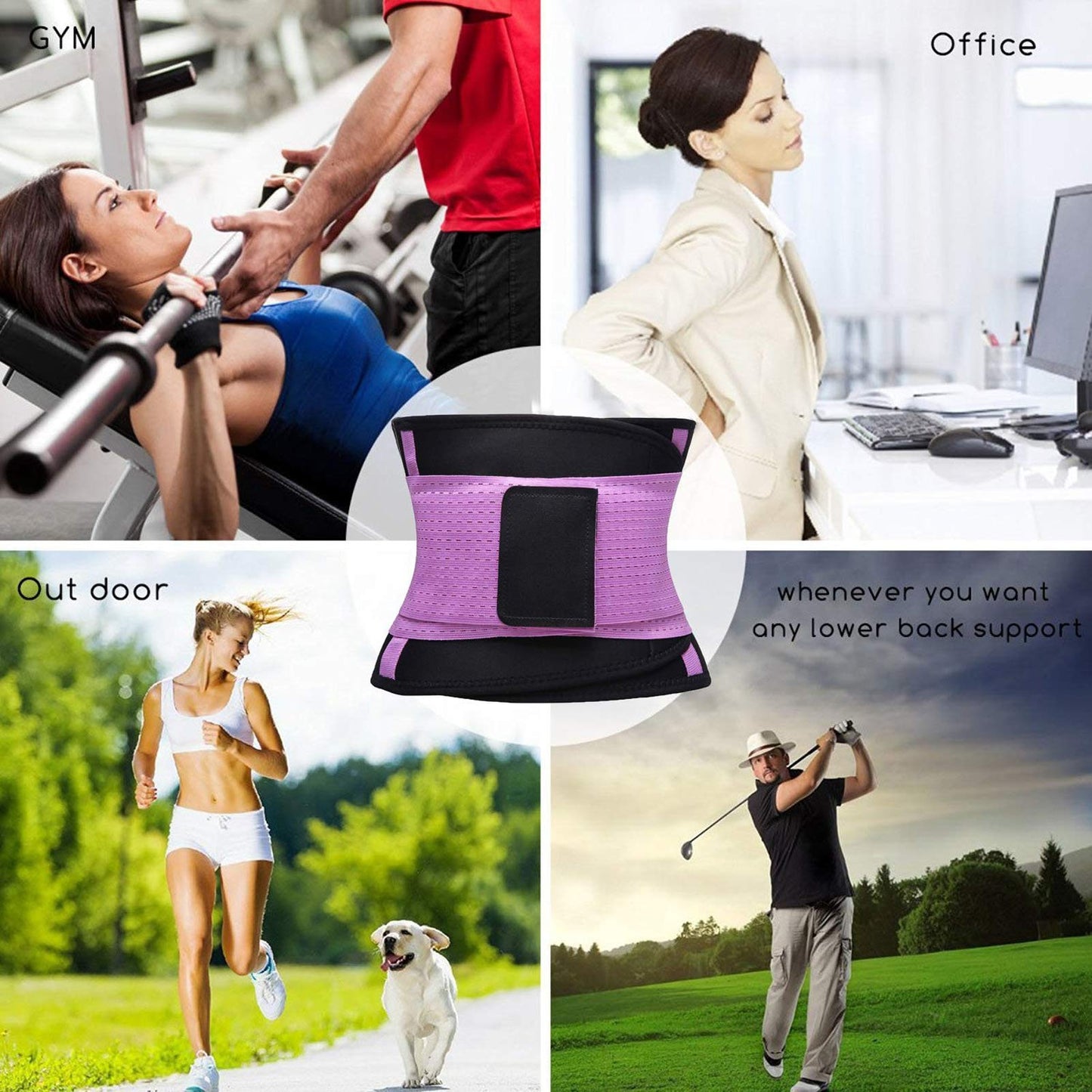VENUZOR Waist Trainer Belt for Women - Waist Cincher Trimmer - Slimming Body Shaper Belt - Sport Girdle Belt (UP Graded)(Purple,Large)