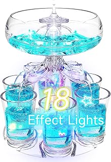 Zcvtbye Party Drink Shot Dispenser with 6 Shot Glasses Set - Acrylic Touchless Liquor Dispenser and Holder Shot Pourer for...