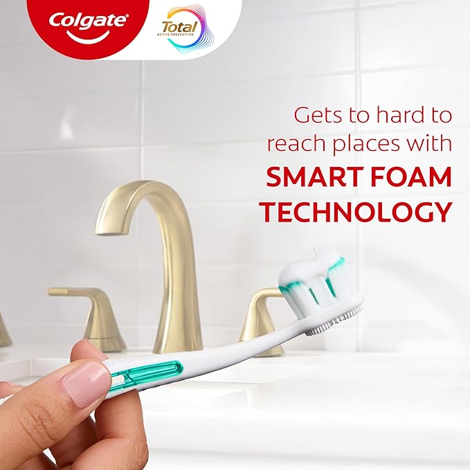 Colgate Total Plaque Pro Release Whitening Toothpaste Pack, Whitening Fluoride Toothpaste, Fights Plaque, Bad Breath, Tartar Buildup, and Helps Protect Teeth from Sensitivity, 2 Pack, 3.0 oz