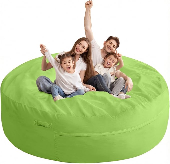 HABUTWAY XX-Large Bean Bag Chair: Giant 7' Memory Foam Furniture Bean Bag Chairs for Adults with Microfiber Cover 7Ft（Lime）