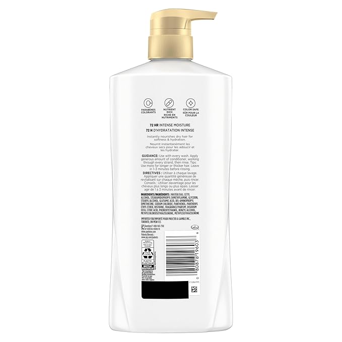 Pantene Shampoo & Conditioner Set, Daily Moisture Renewal - Pro-V Nutrients for Dry, Color-Treated, Straight to Curly Hair, 72-Hour Hydration & Softness, 52.8 Oz Total + Miracle Rescue Shot (0.5 Oz)