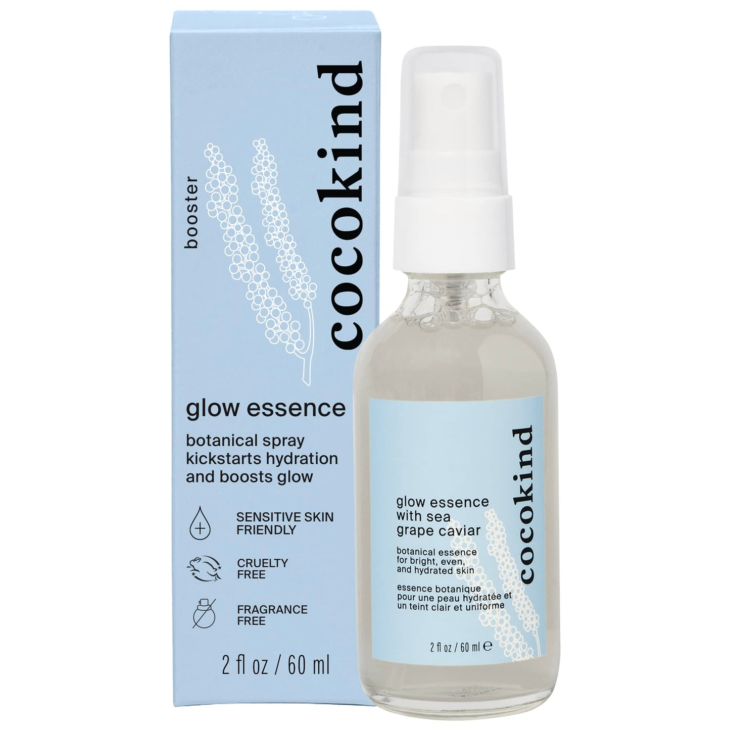 Cocokind Glow Essence with Sea Grape Caviar, Hydrating Primer and Facial Mist, Facial Moisturizer with Sea Buckthorn, Linoleic A