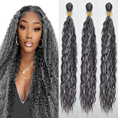 Labamiya Human Hair Bundles 20 22 24 Inch Jerry Curly P4/GREY Bundles Human Hair 11A Brazilian Virgin Quick Weave Hair for Black Women