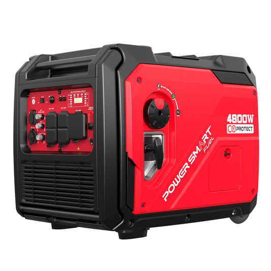 PowerSmart 4800W Portable Inverter Generator, Gas Power with Electric Start, Quiet & Parallel Ready and 30A Outlet, CO Guard, RV Ready & Home Backup, Gas Powered, Quiet & Clean Power